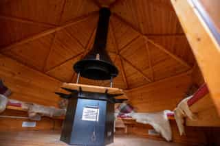 The wood-fired grill hut at Castle View Lodge