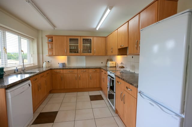 The kitchen at Castle View Lodge